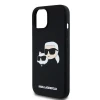 Чохол Karl Lagerfeld Silicone Karl & Choupette Head для iPhone 15 Black with MagSafe (KLHMP15SSKCHPPLK)