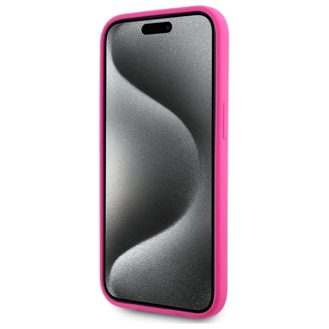 Чохол Karl Lagerfeld Silicone Karl Head для iPhone 15 Fuschia with MagSafe (KLHMP15SSKHPPLF)