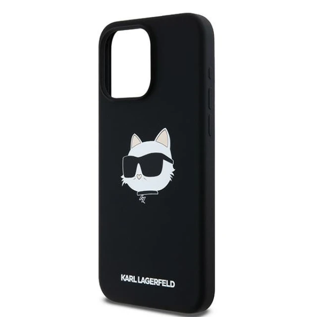 Чохол Karl Lagerfeld Silicone Choupette Head для iPhone 15 Pro Black with MagSafe (KLHMP15LSCHPPLK)
