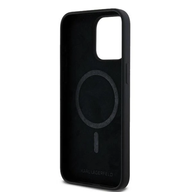 Чохол Karl Lagerfeld Silicone Choupette Head для iPhone 15 Pro Black with MagSafe (KLHMP15LSCHPPLK)