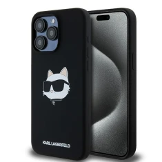 Чохол Karl Lagerfeld Silicone Choupette Head для iPhone 15 Pro Max Black with MagSafe (KLHMP15XSCHPPLK)