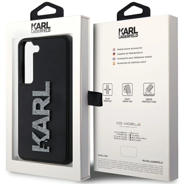 Чохол Karl Lagerfeld 3D Rubber Glitter Logo для Samsung Galaxy S24 (S921) Black (KLHCS24S3DMBKCK)