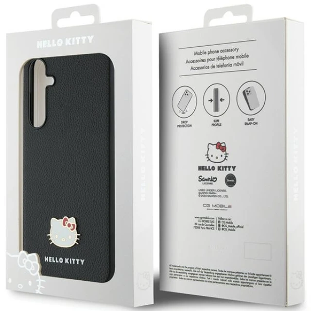 Чохол Hello Kitty Metal Logo для Samsung Galaxy A55 Black (HKHCSA55PGHDLMK)