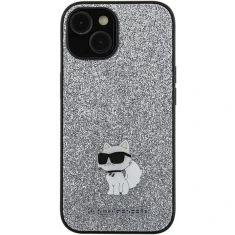 Чохол Karl Lagerfeld Fixed Glitter Choupette Logo Metal Pin для Samsung Galaxy A35 5G (A356) Silver (KLHCSA35GCNPSG)