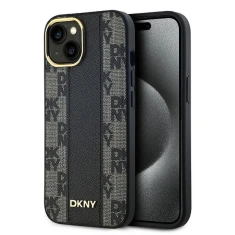 Чохол DKNY Hardcase Leather Checkered Mono Pattern для iPhone 14 / 15 / 13 Black with MagSafe (DKHMP14SPCPVSLK)