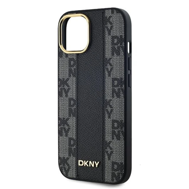 Чохол DKNY Hardcase Leather Checkered Mono Pattern для iPhone 14 / 15 / 13 Black with MagSafe (DKHMP14SPCPVSLK)