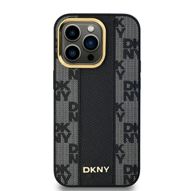 Чохол DKNY Leather Checkered Mono Pattern для iPhone 14 Pro Max Black with MagSafe (DKHMP14XPCPVSLK)