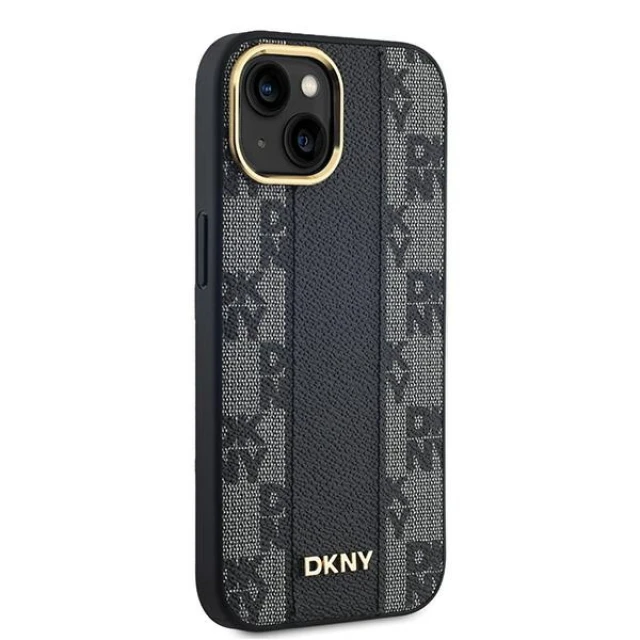 Чохол DKNY Leather Checkered Mono Pattern для iPhone 15 / 14 / 13 Black with MagSafe (DKHMP15SPCPVSLK)