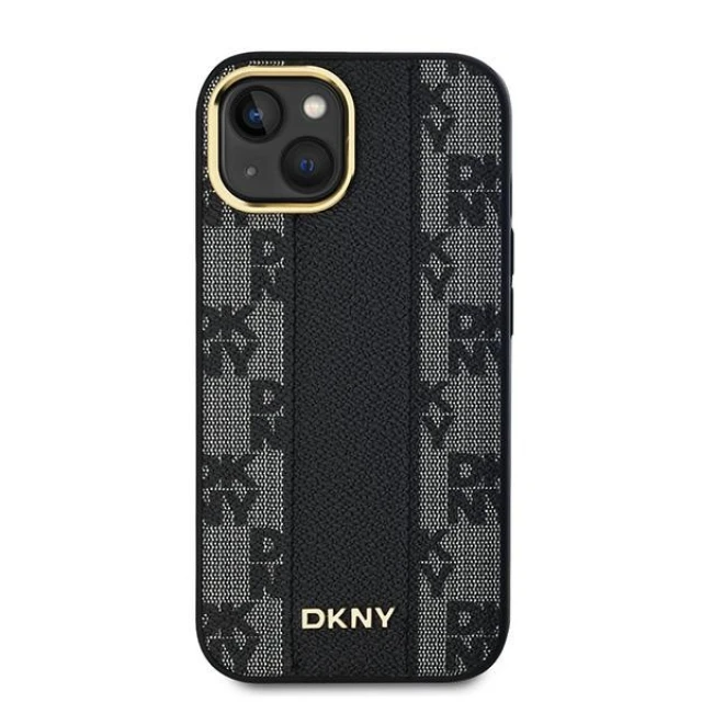 Чохол DKNY Leather Checkered Mono Pattern для iPhone 15 Plus / 14 Plus Black with MagSafe (DKHMP15MPCPVSLK)