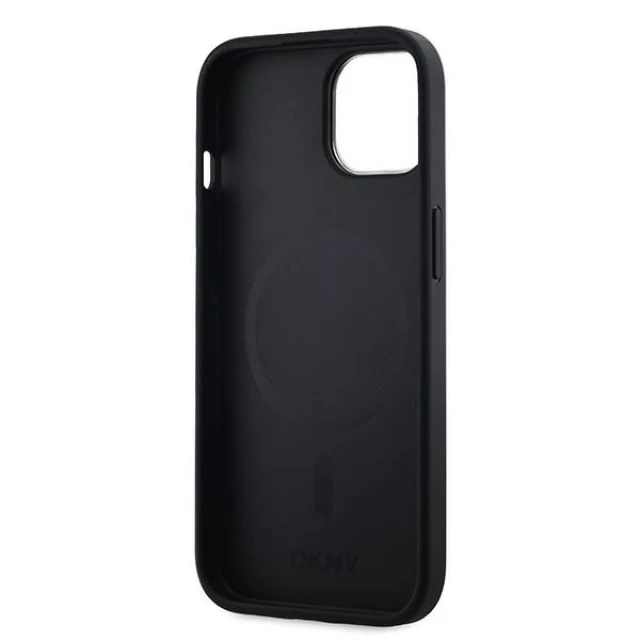 Чохол DKNY Leather Checkered Mono Pattern для iPhone 15 Plus / 14 Plus Black with MagSafe (DKHMP15MPCPVSLK)