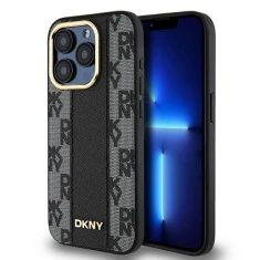 Чохол DKNY Leather Checkered Mono для iPhone 15 Pro Black with MagSafe (DKHMP15LPCPVSLK)