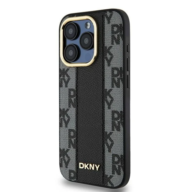 Чохол DKNY Leather Checkered Mono для iPhone 15 Pro Black with MagSafe (DKHMP15LPCPVSLK)