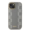 Чохол DKNY Leather Checkered Mono Pattern для iPhone 14 Beige with MagSafe (DKHMP14SPCPVSLE)