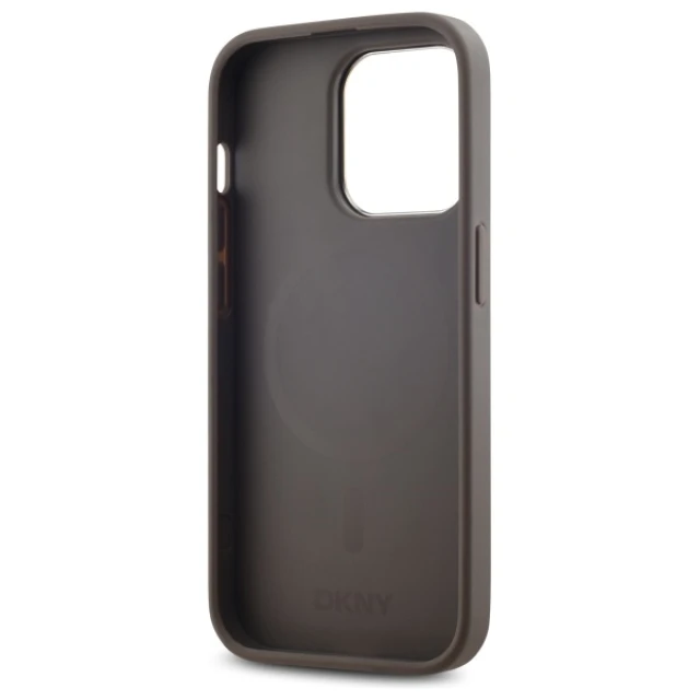 Чохол DKNY Hardcase Leather Checkered Mono Pattern для iPhone 14 Pro Beige with MagSafe (DKHMP14LPCPVSLE)