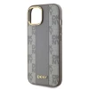 Чохол DKNY Leather Checkered Mono Pattern для iPhone 15 Beige with MagSafe (DKHMP15SPCPVSLE)
