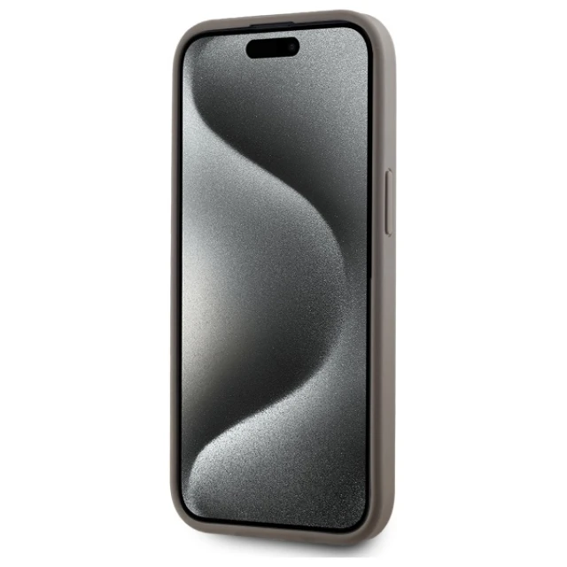 Чохол DKNY Leather Checkered Mono Pattern для iPhone 15 Plus Beige with MagSafe (DKHMP15MPCPVSLE)