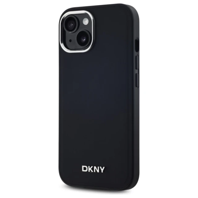 Чохол DKNY Plain Logo для iPhone 15 Plus Black with MagSafe (DKHMP15MPSCMCLK)