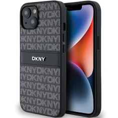 Чохол DKNY Leather Mono Stripe для iPhone 15 / 14 Black (DKHCP14SPRTHSLK)