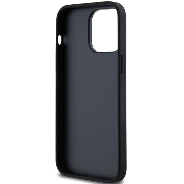 Чехол DKNY Leather Mono Stripe & Metal Logo для iPhone 14 Pro Max Black (DKHCP14XPRTHSLK)