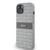 Чохол DKNY Leather Mono Stripe & Metal Logo для iPhone 14 / iPhone 15 / iPhone 13 Beige (DKHCP14SPRTHSLE)