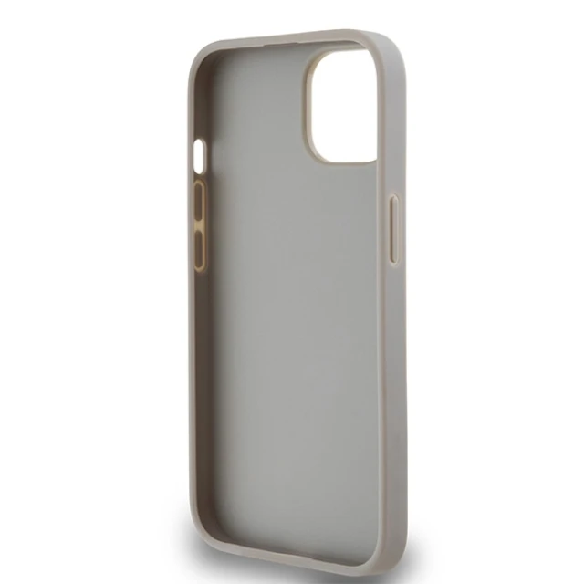 Чохол DKNY Leather Mono Stripe & Metal Logo для iPhone 14 / iPhone 15 / iPhone 13 Beige (DKHCP14SPRTHSLE)