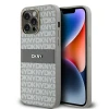 Чехол DKNY Leather Mono Stripe Metal Logo для iPhone 14 Pro Beige (DKHCP14LPRTHSLE)