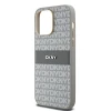Чехол DKNY Leather Mono Stripe & Metal Logo для iPhone 14 Pro Max Beige (DKHCP14XPRTHSLE)