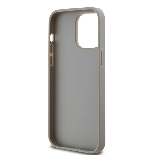 Чехол DKNY Leather Mono Stripe & Metal Logo для iPhone 14 Pro Max Beige (DKHCP14XPRTHSLE)