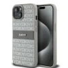 Чохол DKNY Leather Mono Stripe Metal Logo для iPhone 15 / 14 / 13 Beige (DKHCP15SPRTHSLE)
