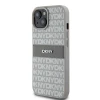 Чохол DKNY Leather Mono Stripe Metal Logo для iPhone 15 / 14 / 13 Beige (DKHCP15SPRTHSLE)