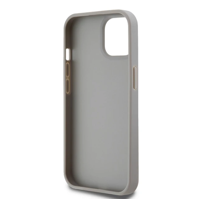 Чохол DKNY Leather Mono Stripe & Metal Logo для iPhone 15 Plus Beige (DKHCP15MPRTHSLE)
