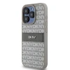 Чохол DKNY Leather Mono Stripe & Metal Logo для iPhone 15 Pro Beige (DKHCP15LPRTHSLE)