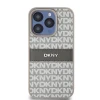 Чохол DKNY Leather Mono Stripe & Metal Logo для iPhone 15 Pro Beige (DKHCP15LPRTHSLE)