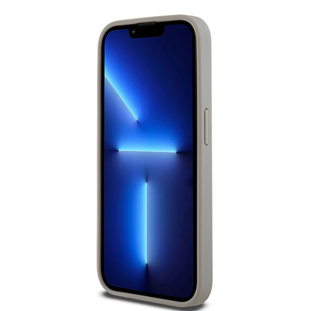 Чохол DKNY Leather Mono Stripe & Metal Logo для iPhone 15 Pro Beige (DKHCP15LPRTHSLE)