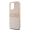 Чохол DKNY Leather Mono Stripe Metal Logo для iPhone 14 Pro Max Pink (DKHCP14XPRTHSLP)