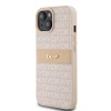 Чохол DKNY Leather Mono Stripe & Metal Logo для iPhone 15 | 14 | 13 Pink (DKHCP15SPRTHSLP)