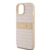 Чохол DKNY Leather Mono Stripe & Metal Logo для iPhone 15 | 14 | 13 Pink (DKHCP15SPRTHSLP)