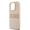 Чохол DKNY Hardcase Leather Mono Stripe & Metal Logo для iPhone 15 Pro Pink (DKHCP15LPRTHSLP)
