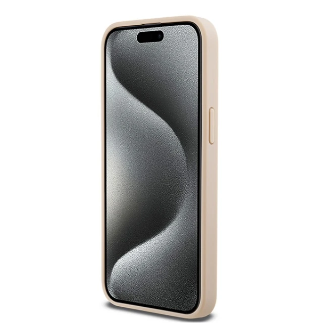 Чохол DKNY Leather Mono Stripe Metal Logo для iPhone 15 Pro Max Pink (DKHCP15XPRTHSLP)