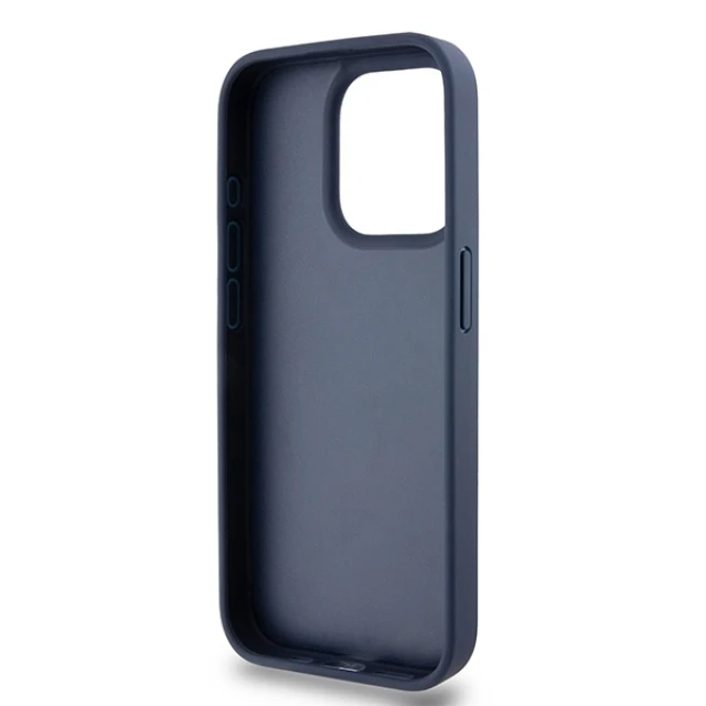 Чохол DKNY Leather Mono Stripe Metal Logo для iPhone 15 Pro Blue (DKHCP15LPRTHSLB)