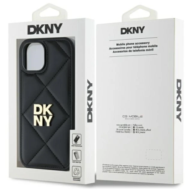 Чохол DKNY Quilted Stack Logo для iPhone 15 Black (DKHCP15SPQDSLK)