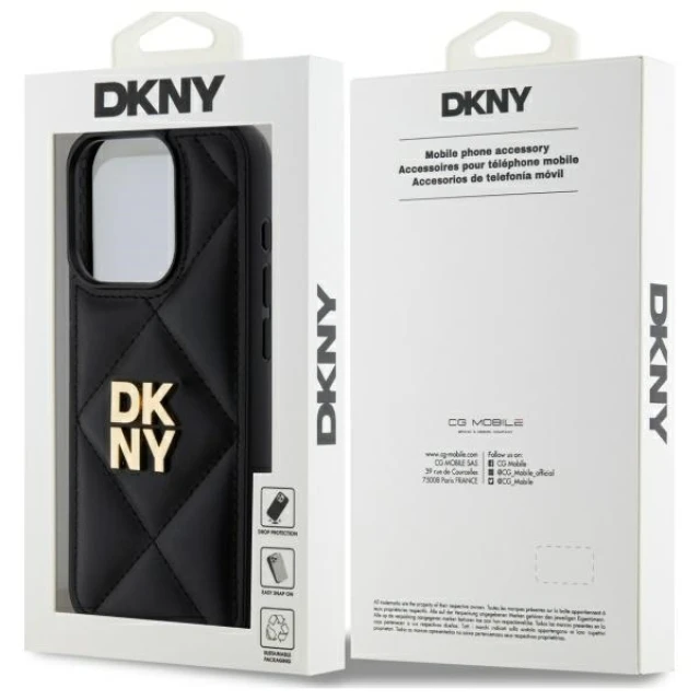 Чохол DKNY Quilted Stack Logo для iPhone 15 Pro Max Black (DKHCP15XPQDSLK)