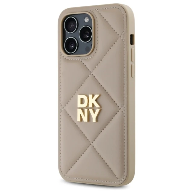 Чохол DKNY Quilted Stack Logo для iPhone 14 Pro Beige (DKHCP14LPQDSLE)