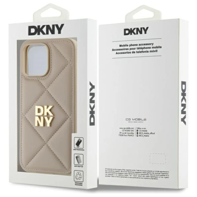 Чохол DKNY Quilted Stack Logo для iPhone 14 Pro Max Beige (DKHCP14XPQDSLE)