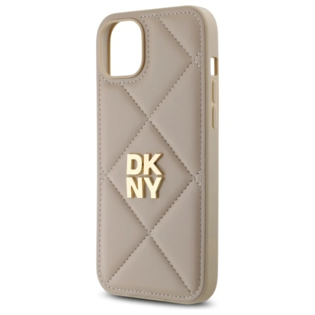 Чохол DKNY Quilted Stack Logo для iPhone 15 Plus Beige (DKHCP15MPQDSLE)