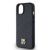 Чохол DKNY Leather Monogram Pattern Metal Logo для iPhone 15 / 14 / 13 Black with MagSafe (DKHMP14SPSHRPSK)