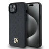Чохол DKNY Leather Pattern Metal Logo для iPhone 15 Black with MagSafe (DKHMP15SPSHRPSK)