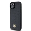 Чохол DKNY Leather Pattern Metal Logo для iPhone 15 Black with MagSafe (DKHMP15SPSHRPSK)