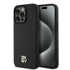 Чохол DKNY Leather Monogram Pattern Metal Logo для iPhone 15 Pro Max Black with MagSafe (DKHMP14XPSHRPSK)