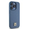 Чехол DKNY Leather Monogram Pattern Metal Logo для iPhone 15 Pro Blue with MagSafe (DKHMP15LPSHRPSB)